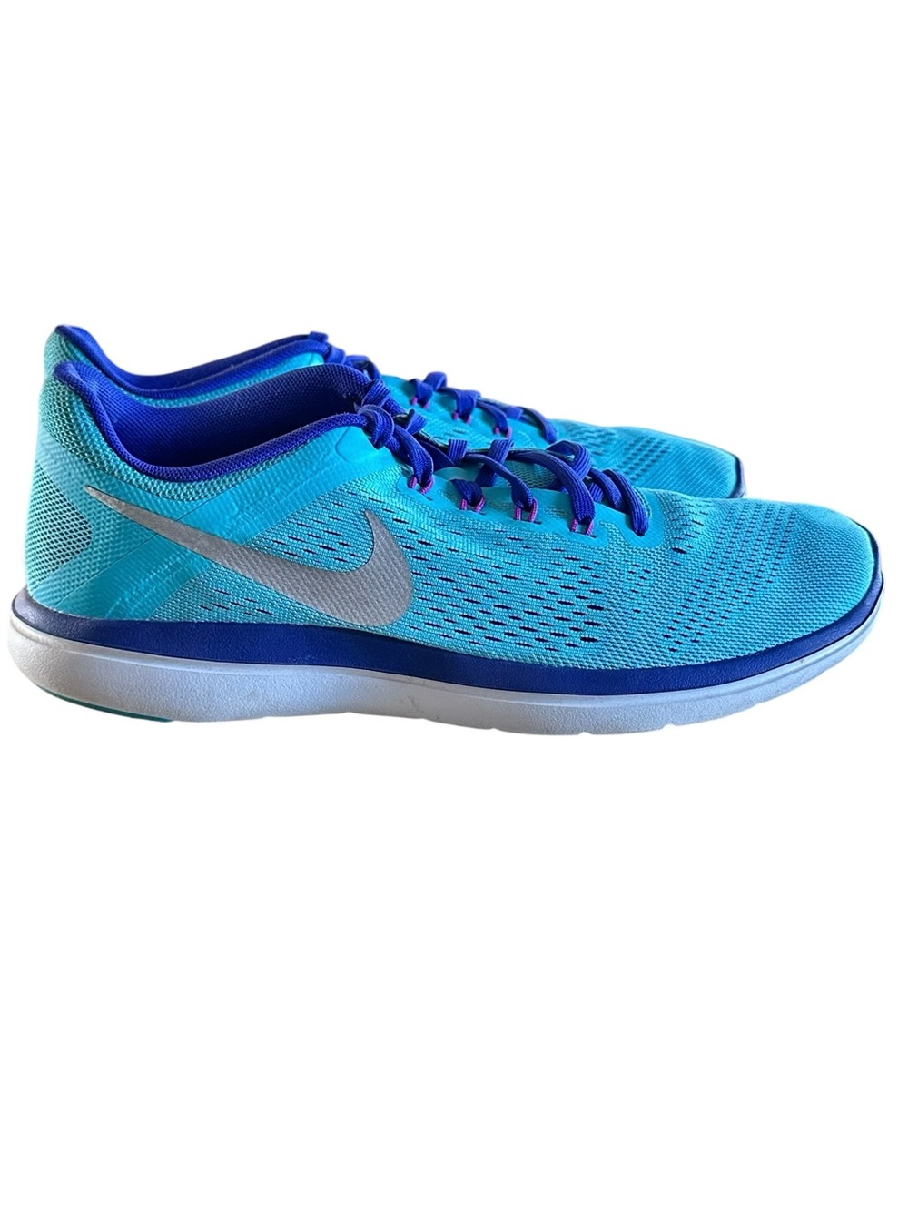Nike Blue Flex 2016 Run Sneakers Running Shoes Women’s Size 9 - Picture 5 of 12